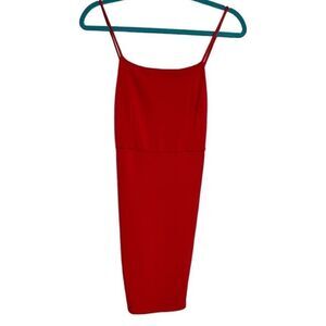 Solemio Tight Bodycon Mini Dress Red Large